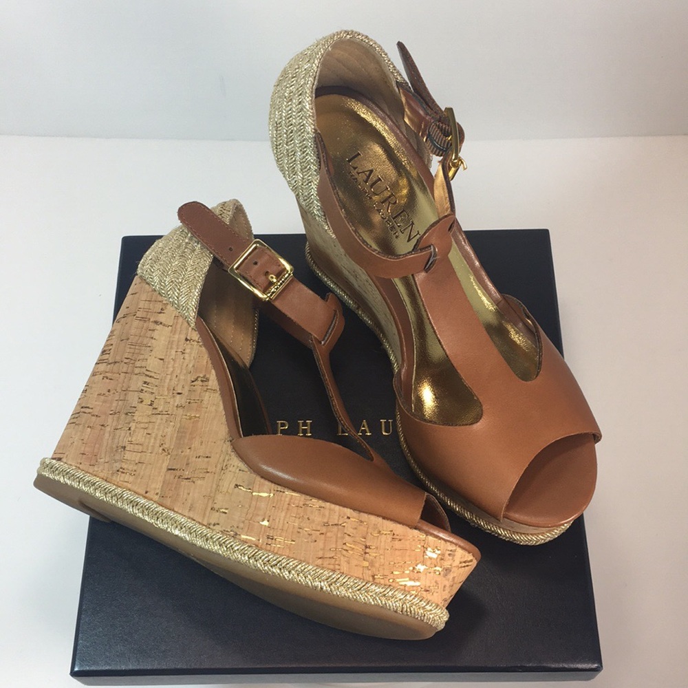 🤎RALPH LAUREN🤎BROWN SHEILA ESPADRILLE WEDGE SANDAL-SIZE 5.5B-NOT FOR SALE. - Picture 1 of 13
